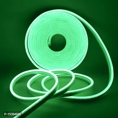 5 Meter LED Neon Light - Waterproof Decorative Lights with Flexible PVC Tubing-LED Neon Flexi Light for Neon Signs,Ceiling Light, Home (Power Adapter Included) (Green)