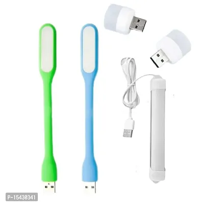 Combo 2Pcs Usb Light || 2Pcs mini bulb  1 USB Led Tube Light for Small Rooms, Petty Shops, Car Indoor Mini Light Straight Linear