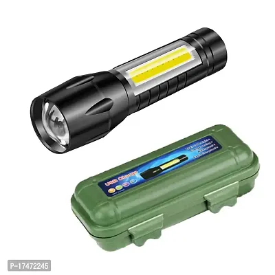 Combo  Mini Flashlight Emergency Led Light Zoom Focus Torch Light with 3 Modes  Keychain LED Light 2-Hours Battery Life with Bottle Opener, Magnetic Base and Folding Bracket (Pack of1)-thumb2