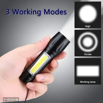 Combo Lumen Rechargeable COB Keychain Work Light with 3 Lighting Modes, Magnetic Base, Keyring LED Torch  Pocket Size Mini Aluminum LED Flashlight Small Portable Lamp Pocket Torch (Pack of 1)-thumb2