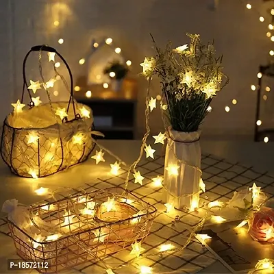 Decorative Star LED String Lights for Diwali Christmas Wedding (3m, 14 Stars) Diwali Lights, Decorative Lights, Diwali Lights for Window, Festive Lights, led Lights-thumb0