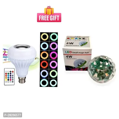 LED Music Light Bulb, E27 and B22 led Light Bulb with Bluetooth Speaker RGB Self Changing Color Lamp Built-in Audio Speaker,USB Operated Disco Projection Light Multicolor Disco Effects Round LED