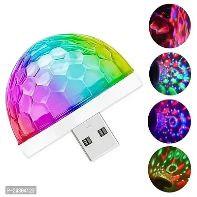 Combo Bright USB LED Bulb / 9 Volts / 9 Watts Along with Long Wire/Cable. (White),USB Operated Disco Projection Light Multicolor Disco Effects Round LED Night Light (Pack of 1)-thumb3