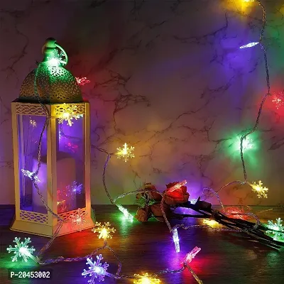 16 LED Light Snow Flake Multicolor String Fairy Light Globe String Lights Plug in for Bedroom Decor Indoor Outdoor Fairy Light for Home Wall Garden Decorations-thumb2