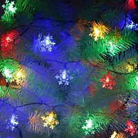 16 LED Light Snow Flake Multicolor String Fairy Light Globe String Lights Plug in for Bedroom Decor Indoor Outdoor Fairy Light for Home Wall Garden Decorations-thumb3