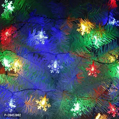 16 LED Light Snow Flake Multicolor String Fairy Light Globe String Lights Plug in for Bedroom Decor Indoor Outdoor Fairy Light for Home Wall Garden Decorations-thumb4