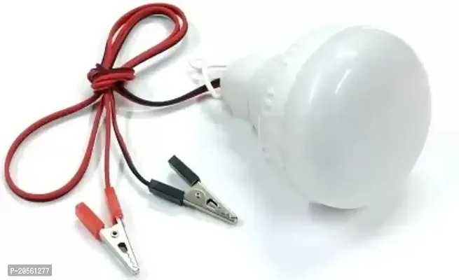 9 Watts LED Bulb with Crocodile Clips Red and Black 12v DC LED Bulb Alternative Energy Electronic Hobby Kit (Pack of 1)