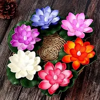 Lotus Flower Shape Water Sensor Floating LED Smokeless Candles Decoration Diya Artificial for Diwali (Multicolor) (Pack of 2) Flowers Led Tea Light Unbreakable Outdoor and Indoor Festival-thumb2