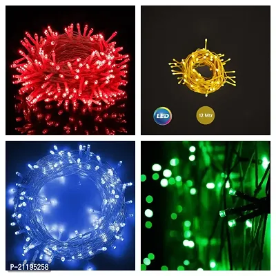 Combo (Red,Yellow,Blue, Color Light 15 Meter LED Pixel String Light 49 ft for Diwali Christmas Home Decoration.Heavy Duty Copper Led Pixel String Light Rice String (Red,Yellow,Blue,Green) -Pack of 4