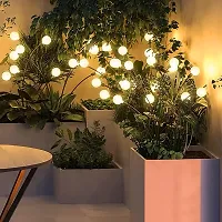 Firefly Outdoor Solar Lights | 6 LED | with Flash Mode | Starburst Swaying Solar Garden Light, Warm Garden Light | Outdoor Decoration | Waterproof | Path Lights for Pots, Balcon, Pathway (Pack of 2)-thumb1