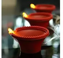 Led Light Water Sensor Diya Artificial Flameless (Pack of 2) Candle All Occasions Ganapati Navratri Diwali Wedding Party-thumb1