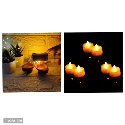 Combo  LED Light Water Sensor Diya No Electricity Needed Tea Light Mini LED Plastic Candles (Pack of 1) with Bright Light, Flameless  Smokeless