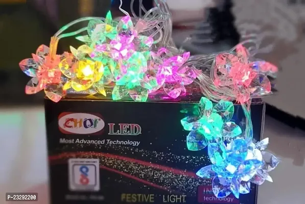 10 Led Direct Plug Crystal Flower Designer 3 Meter String Light for Festivals and Home Decoration-thumb0