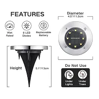 Solar Ground Lights, (Pack of 1) 8 LED Solar Pathway Lights Waterproof In-Ground Outdoor Landscape Lighting Solar Disk Lights for Patio Pathway Lawn Yard Driveway Walkway (White)-thumb1