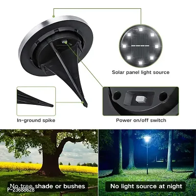 Solar Ground Lights, (Pack of 1) 8 LED Solar Pathway Lights Waterproof In-Ground Outdoor Landscape Lighting Solar Disk Lights for Patio Pathway Lawn Yard Driveway Walkway (White)-thumb4