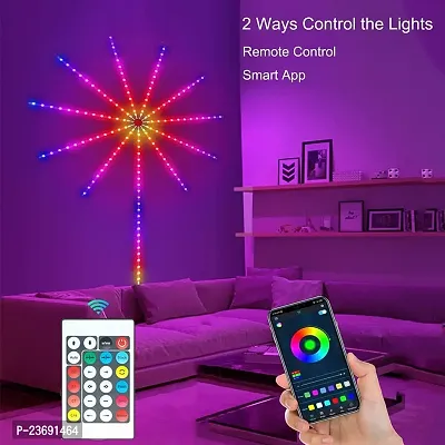 Smart App Remote Control Firework LED Strip Light Firework Launch Effect Music/Mic Sync RGB Color Changing LED Strip Light for Bedroom, Party, Festival Decoration