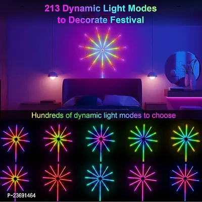 Smart App Remote Control Firework LED Strip Light Firework Launch Effect Music/Mic Sync RGB Color Changing LED Strip Light for Bedroom, Party, Festival Decoration-thumb2
