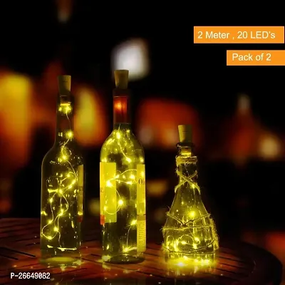 Cork Lights ( Pack of 10 ) With 30 Extra Batteries 20 LED Wine Bottle Cork Copper Wire String Lights, 2M/7.2FT Battery Powered Lights for Home Decoration and Festival Decoration-thumb3