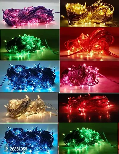 Rice Lights Serial Bulbs Ladi Decoration Lighting for Diwali and Christmas (10 Meters ) Multi Colour (Pack of 10)