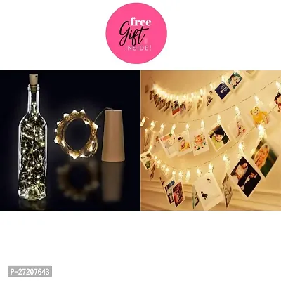 Combo 20 Led Battery Operated String Decorative Fairy Lights Photo Clip LED String Lights for Photo Hanging, Birthday, Festival, Wedding, Party for Home Decoration (Warm White) (Pack of of 1)-thumb0