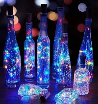 Home Wine Bottle String Lights | 20 LED Bottle Cork Copper Wire String Lights | Wine Bottle Lights for Home Decoartion | Battery Powered | Multi-thumb1