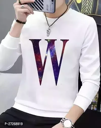 Stylish White Polyester Printed Round Neck Tees For Men-thumb0