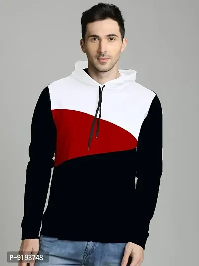 Stylish Nylon Self Pattern Long Sleeves Hooded Sweatshirts For Men-thumb0