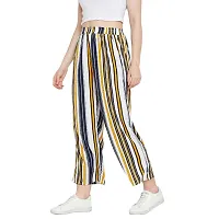 Women's Multicoloured Striped Polyester Trouser-thumb1