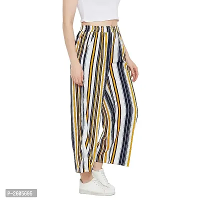 Women's Multicoloured Striped Polyester Trouser-thumb3