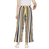 Women's Multicoloured Striped Polyester Trouser-thumb3