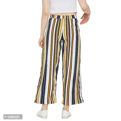 Women's Multicoloured Striped Polyester Trouser-thumb4