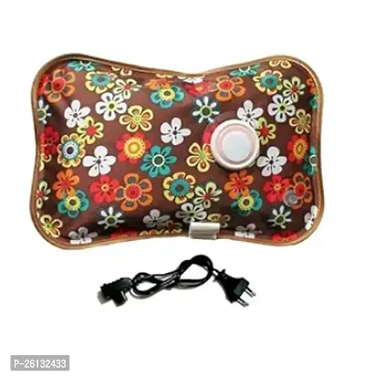 Electric Brown Flower Printed Multicoloured Rechargeable Heating Gel Warm Bag-thumb0