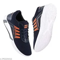 Elegant Navy Blue Mesh Sports Running Shoes For Men-thumb2