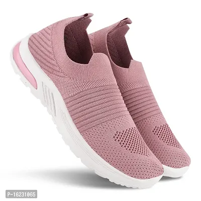 WALK HIGHER Latest Sports Shoes for Women's Light Weight and Comfortable Walking Shoes For Women (Pink)