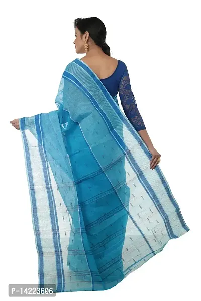 Designer Traditional Pure Cotton Tant (Pink/Blue) Saree for Women-thumb3