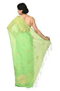 martliner Designer Zari Embroidered Handloom Saree for Women-thumb2