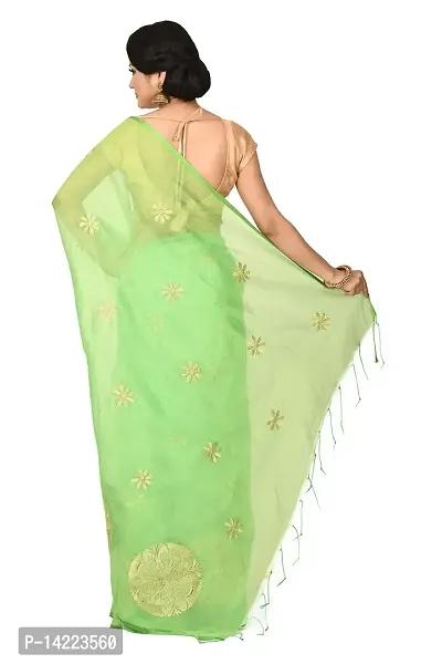 martliner Designer Zari Embroidered Handloom Saree for Women-thumb3