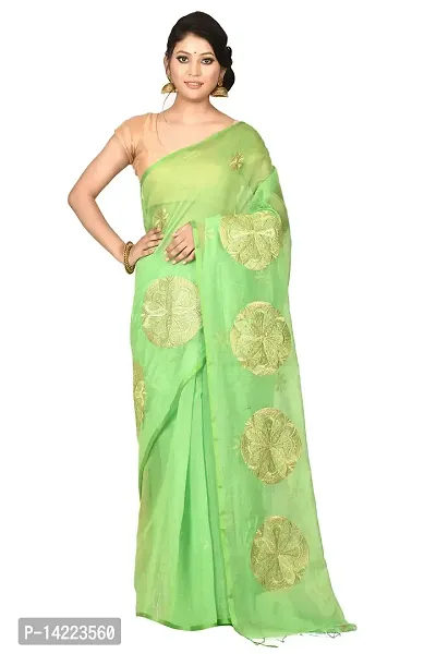 martliner Designer Zari Embroidered Handloom Saree for Women-thumb0