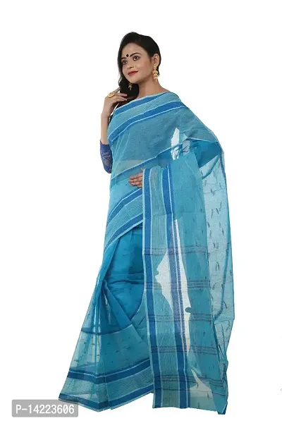 Designer Traditional Pure Cotton Tant (Pink/Blue) Saree for Women-thumb2