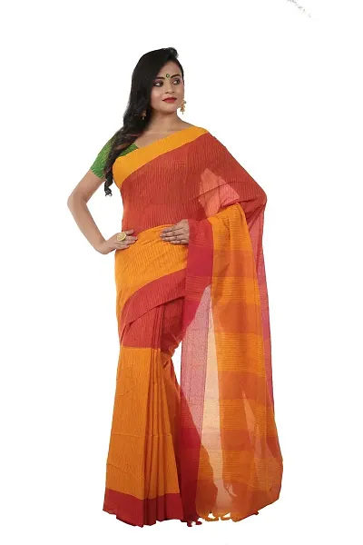 martliner Pure Handloom Sarees for Women in Woven Self Design With Blouse Piece, and Colour