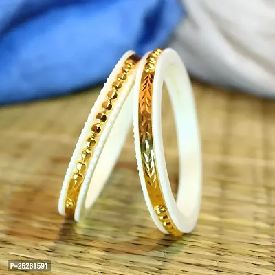 BS Jewel Gold Plated Shakha Pola Bangle Set for Women (Set of 2)-thumb3