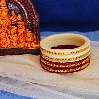 BS Jewel Gold Plated Shakha Pola Bangle Set for Women (Set of 4)-thumb2