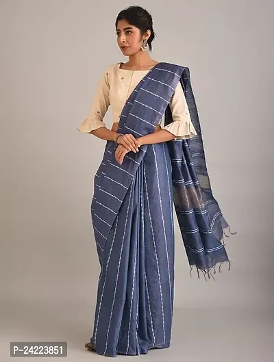 Classic Silk Blend Saree With Blouse Piece For Women