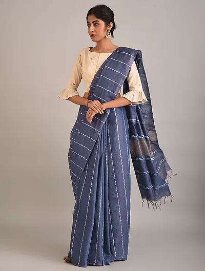 Classic Silk Blend Saree With Blouse Piece For Women