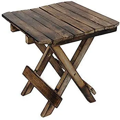 12 inches Brown Wooden Folding Square Bed Side Table/end Table/Outdoor Table/Coffee Table/Square Foldable Portable Table 12 inch