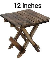 12 inches Brown Wooden Folding Square Bed Side Table/end Table/Outdoor Table/Coffee Table/Square Foldable Portable Table 12 inch-thumb1