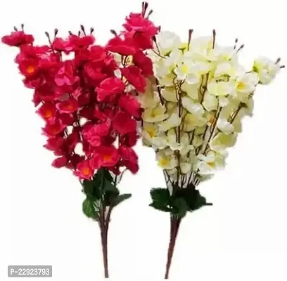 White Jasmine Artificial Flower 22.8 Inch, Pack Of 2, Flower Bunch-thumb0