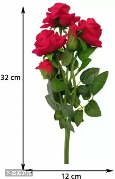 Red Rose Artificial Flower 12 Inch, Pack Of 1, Flower Bunch