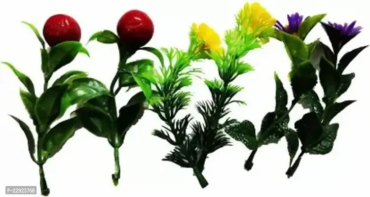 Green Wild Flower Artificial Flower With Pot 16 Inch, Pack Of 5, Flower With Basket