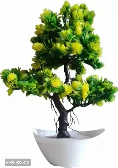 Bonsai Artificial Plant With Pot 15 Cm, Green-thumb0